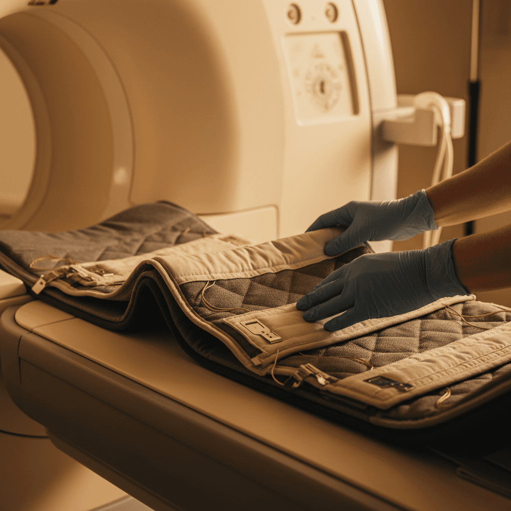 MRI coil assembly and patient positioning preparation